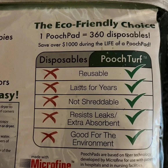 PoochPads Indoor Pooch Turf Dog Potty 18x28 - Picture 5 of 12